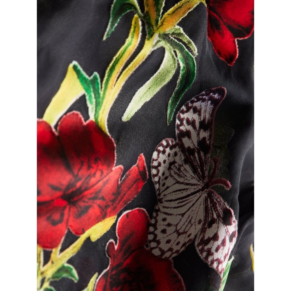 Alice + Olivia Delaina Long Sleeve Top In The Wind Floral Butterfly M NWT $275 - Picture 11 of 12